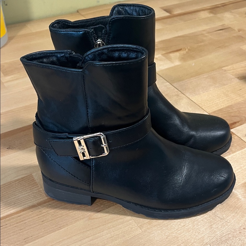 Michael Kors Black Boots with Gold Buckle